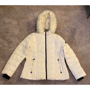 Nautica Winter Puffer Jacket Water Resistant Detachable Hood Faux Fur Trim XL